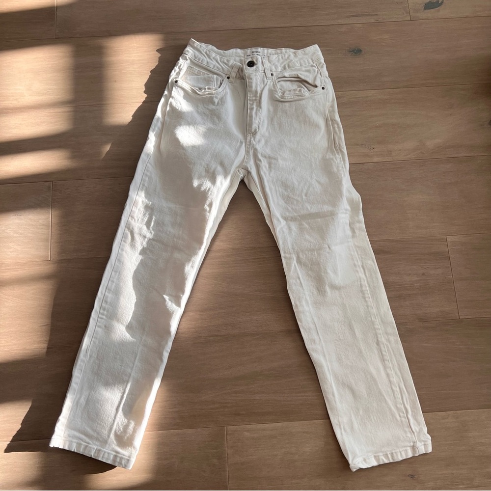 Straight Leg White Jeans